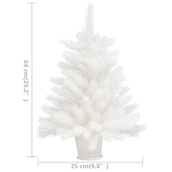 vidaXL Arbre de Noël artificiel pré-éclairé et boules blanc 65 cm pas cher