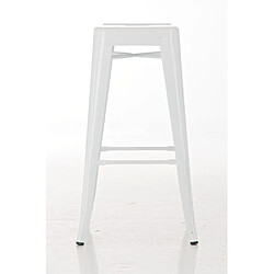 Decoshop26 Lot de 2 tabourets de bar style industriel en métal avec repose-pieds blanc TDB10121