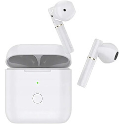 Chrono True Wireless Earphones, Casque QCY M18 Bluetooth 5.0 avec réduction de Bruit de Microphone, Lecture de 20 Heures, Casque sans Fil stéréo Hi-FI étanche pour iOS et Android(Blanc) 