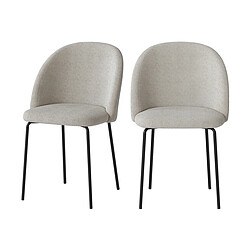 Rendez Vous Deco Chaise Karl en tissu bouclé beige (lot de 2) 