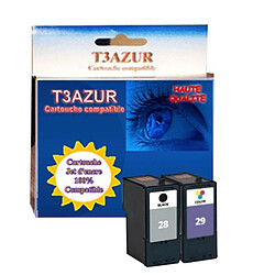 Cartouche compatible Lexmark N°28 + n°29 - Noir+Couleur - T3AZUR 