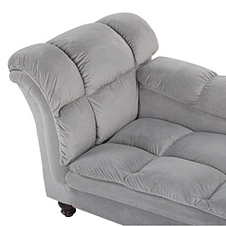 Beliani Chaise longue en velours gris clair LORMONT pas cher