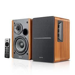 Enceintes de Bibliothèque Bluetooth Actives Edifier R1280DBs - Couleur du bois · Reconditionné Enceintes de Bibliothèque Bluetooth Actives Edifier R1280DBs - Entrée optique - Enceinte de Moniteur de Studio Sans Fil 2.0 - 42 W RMS avec Sortie de Ligne de Caisson de Basses - Couleur du bois