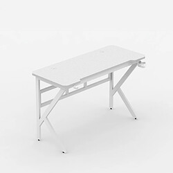 Avis EGLI Bureau de jeu ergonomique en carbone 120x60cm avec porte-gobelet | Couleur: Blanc