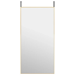 vidaXL Miroir de porte Doré 50x100 cm Verre et aluminium