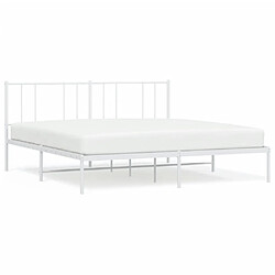 Maison Chic Lit adulte - Cadre de lit métal avec tête de lit,Structure du lit Contemporain pour chambre blanc 183x213 cm -MN98052