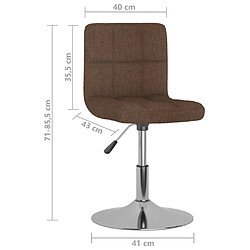 vidaXL Tabouret de bar pivotant Marron Tissu pas cher