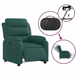 Maison Chic Fauteuil Relax pour salon, Fauteuil inclinable électrique Vert foncé Tissu -GKD93211 pas cher