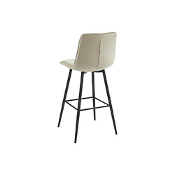 Vente-Unique Lot de 2 tabourets de bar matelassé en velours et métal - Beige - OLLUA pas cher