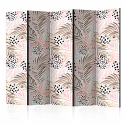 Paris Prix Paravent 5 Volets Pink Palm Leaves 172x225cm