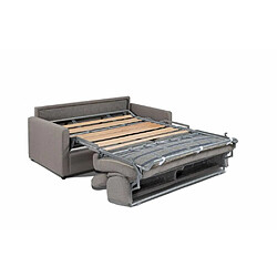 Avis Inside 75 Canapé lit MONTMARTRE en microfibre marron convertible express couchage 140cm matelas 18cm sommier lattes RENATONISI