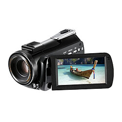 Yonis Caméscope Numérique 4K HD Vision Nocturne WiFi Zoom Optique 12X Avec Microphone Et Lumière De Remplissage Noir