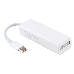 Wewoo 5 broches MagSafe 2 Magnétique T-Tip Femelle vers USB-C / Type-C Convertisseur Adaptateur de Charge Mâle pour MacBook Pro Blanc