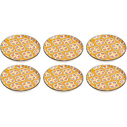 Korb Assiette plate à motifs Imany (Lot de 6) jaune.