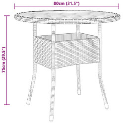 Acheter vidaXL Table de jardin Ø80x75 cm Résine tressée et bois d'acacia Noir