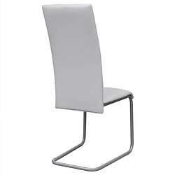 Acheter vidaXL Chaises à manger cantilever lot de 2 blanc similicuir