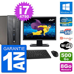 PC Tour HP 800 G1 Ecran 22" Intel i7-4790 RAM 8Go Disque 500Go Windows 10 Wifi · Occasion 