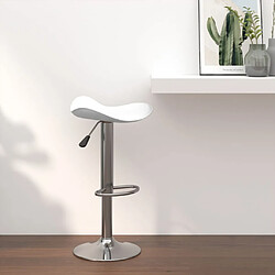 vidaXL Tabouret de bar Blanc Acier chromé et cuir artificiel 