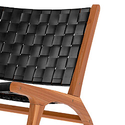 Avis Rendez Vous Deco Fauteuil Kuna en teck et cuir noir