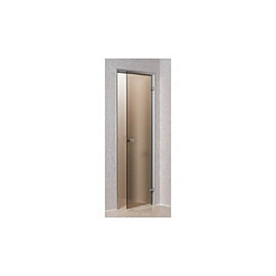 Desineo Porte pour Hammam Bronze 70 x 190 cm verre trempé sécurite cadre en aluminium