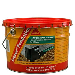 Enduit d'imperméabilisation des fondations en béton - SIKA Imper fondation - Noir - 10L