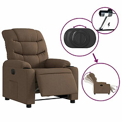 Maison Chic Fauteuil Relax pour salon, Fauteuil inclinable électrique Marron Tissu -GKD88173 pas cher