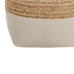 Acheter Beliani Pouf en coton et jute beige 44 x 44 cm KIRAMA