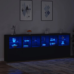 Acheter vidaXL Buffet avec lumières LED noir 283x37x100 cm