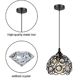 Universal Lampe industrie du vin éclairage de plafond pendentif lampe noire abat-jour chrystal Edison E27 rétro