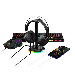 Support de casque Redragon SCEPTER-PRO (HA300) retroéclairage RGB avec 4 ports USB pas cher