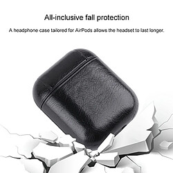 Avis Wewoo Coque Ecouteurs sans fil Litchi Etui en silicone antichoc pour Apple AirPods 1/2 Noir