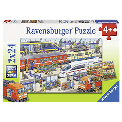 Ravensburger - 09191 1 - Puzzle - Tumulte À La Gare - 2 x 24 Pièces 