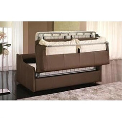 Avis Inside 75 Canapé Convertible express LUNA 140* 197cm cuir vachette taupe matelas 16 cm