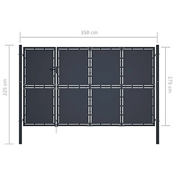 Acheter vidaXL Portail de jardin Acier 350 x 175 cm Anthracite