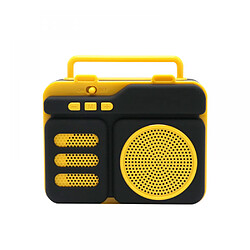 General Haut-parleur Bluetooth rétro FM Radio vintage avec volume fort, amélioration des basses, bon son, Bluetooth 5.0, carte TF, entrée AUX, clé USB pour la maison, les voyages en plein air, la fête, cadeau (jaune) 