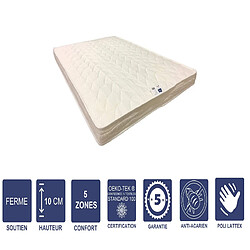 Provence Literie Lot de 2 Matelas Ferme Pour Canapé Lit + 2 Alèses 70x190 x 10 cm + 2 Oreillers Visco - 5 zones de Confort - Ame Poli Lattex Haute Résilience - Hypoallergénique 