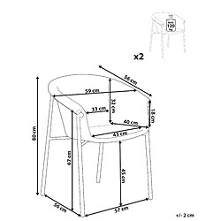 Avis Beliani Chaise de salle à manger Set de 2 Tissu Vert menthe AMES