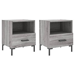 vidaXL Tables de chevet 2 pcs sonoma gris 40x35x47,5 cm