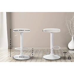 Non Lot de 2 tabourets de bar Ponte simili cuir blanc