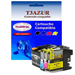 T3AZUR - Lot de 4 Cartouches compatibles Brother LC525XL (LC525XL)