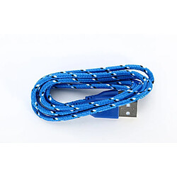 Shot Cable Tresse 1m Micro USB pour Manette Xbox One Smartphone Android Chargeur USB Lacet Fil Nylon (BLEU)