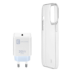 Cellular Line Cellularline Starter Kit Chargeur et Coque Blanche Transparente pour Iphone 14 Plus A2886