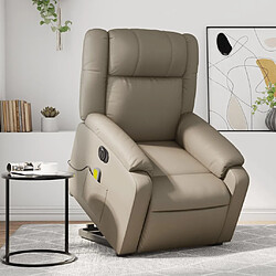 Maison Chic Fauteuil Relax pour salon, Fauteuil inclinable de massage électrique cappuccino similicuir -GKD46495