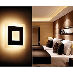 Universal Applique murale 18W LED acrylique carré chambre salon lumière escalier couloir applique murale (lumière chaude) pas cher