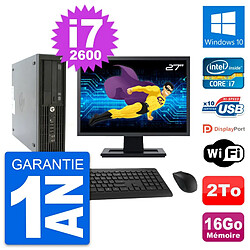 PC HP Z210 SFF Ecran 27" Intel Core i7-2600 RAM 16Go Disque 2To Windows 10 Wifi · Occasion 