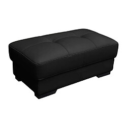 Avis Vente-Unique Canapé d'angle et pouf en cuir METROPOLITAN II - Noir - Angle gauche