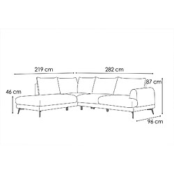 Acheter Courtois Laville ADRIA - canapé d'angle gauche 5 places tissu jaune