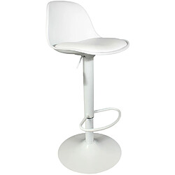 Tabouret de Bar Blanc Coussin Intégré ISACC