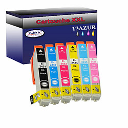 T3Azur 6x Epson T24XL -Compatible Lot de 6 Cartouches Compatibles pour Epson XP850, XP860 - T3AZUR