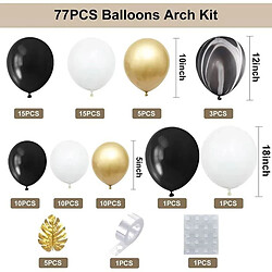 Euro Mega Arche Guirlande Ballons Fête Noir Or Blanc Ballon Anniversaire Décoration Mariage